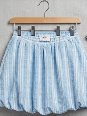 Rita Ora x Primark Blue Striped Bubble Skirt - Size L - Textured Seersucker